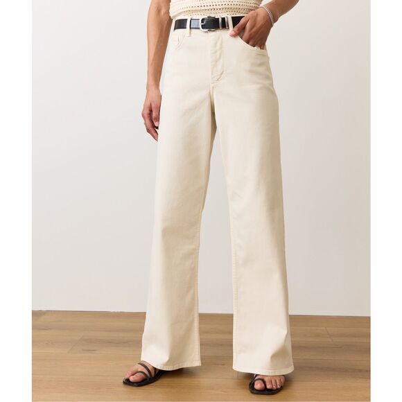 Marine layer 2025 Charlie Wide Leg Pant ecru size 4 - Picture 3 of 13